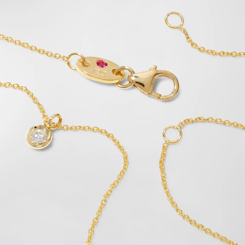 Roberto Coin 18K Yellow Gold Seven-Station Diamond Necklace - Picture 4 of 15